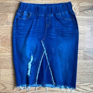 Distressed Denim Jean Skirt sz Medium